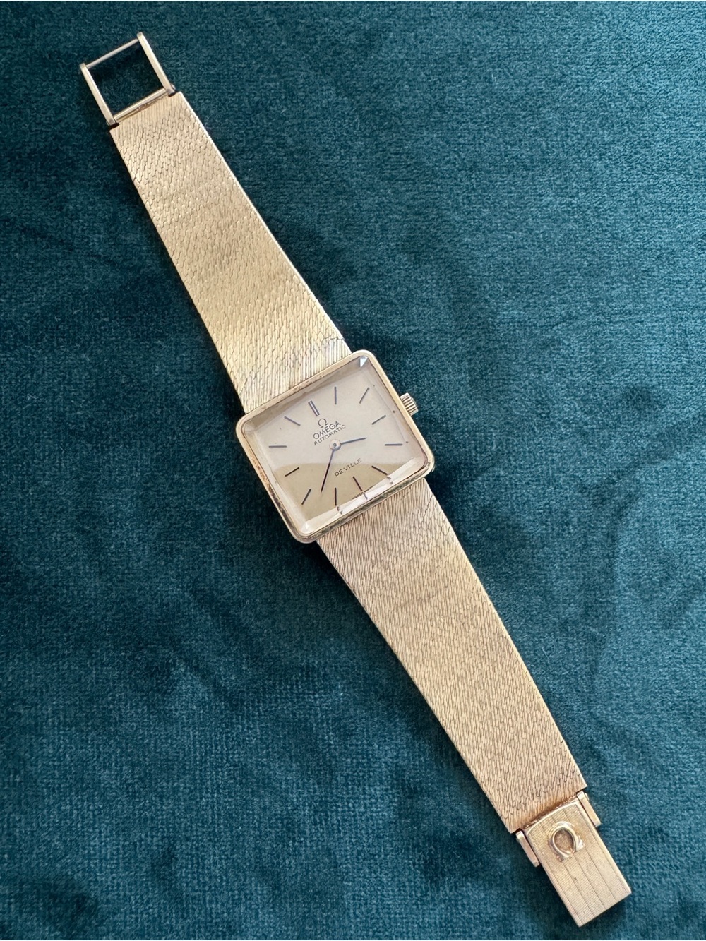 Vintage Omega De Ville Vintage Square Gold Tone Watch - Solid Gold